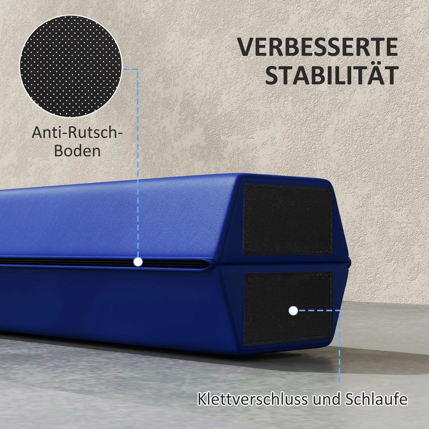 SPORTNOW Balansinis takelis 2,4 m, sulankstomas, neslystantis pagrindas, vaikams nuo 3 metų, iki 80 kg, mėlynas