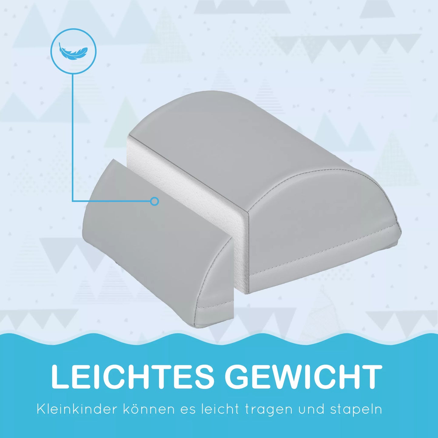 11 dalių minkštų kaladėlių rinkinys, putplasčio blokeliai žaidimams ir laipiojimui, vaikams, 1-3 metai, dirbtinės odos užvalkalas, spalvotas