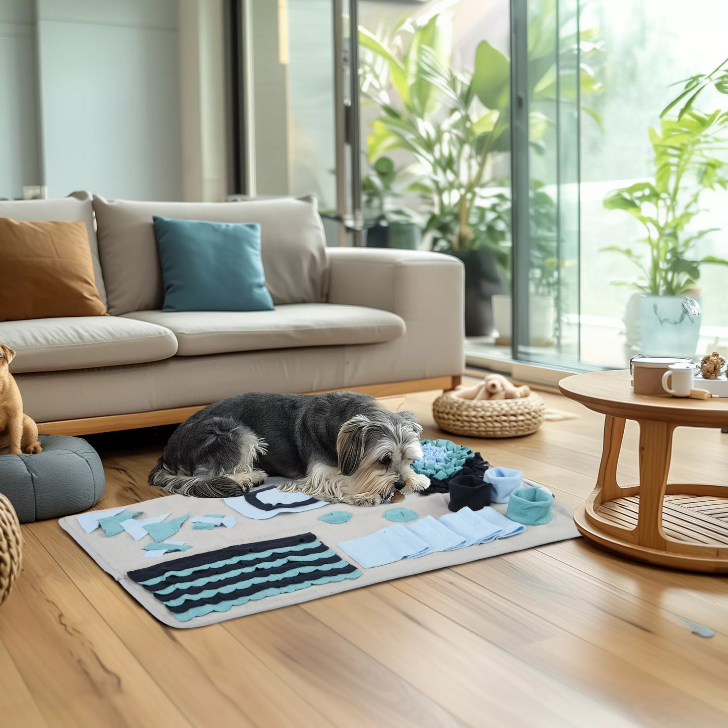 Šunų antklodė, patogi, su dekoratyviniais elementais, 74x50x5 cm, daugiaspalvė