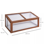 Rudo medinio šiltnamio matmenų schema: plotis 100 cm, gylis 65 cm, aukštis 40 cm