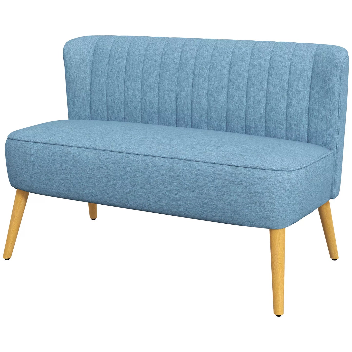 Dvigulė sofa retro stiliumi, minkšta apmušalai, lengvai prižiūrimas užvalkalas, iki 150 kg, 117 x 56,5 x 77 cm, mėlyna