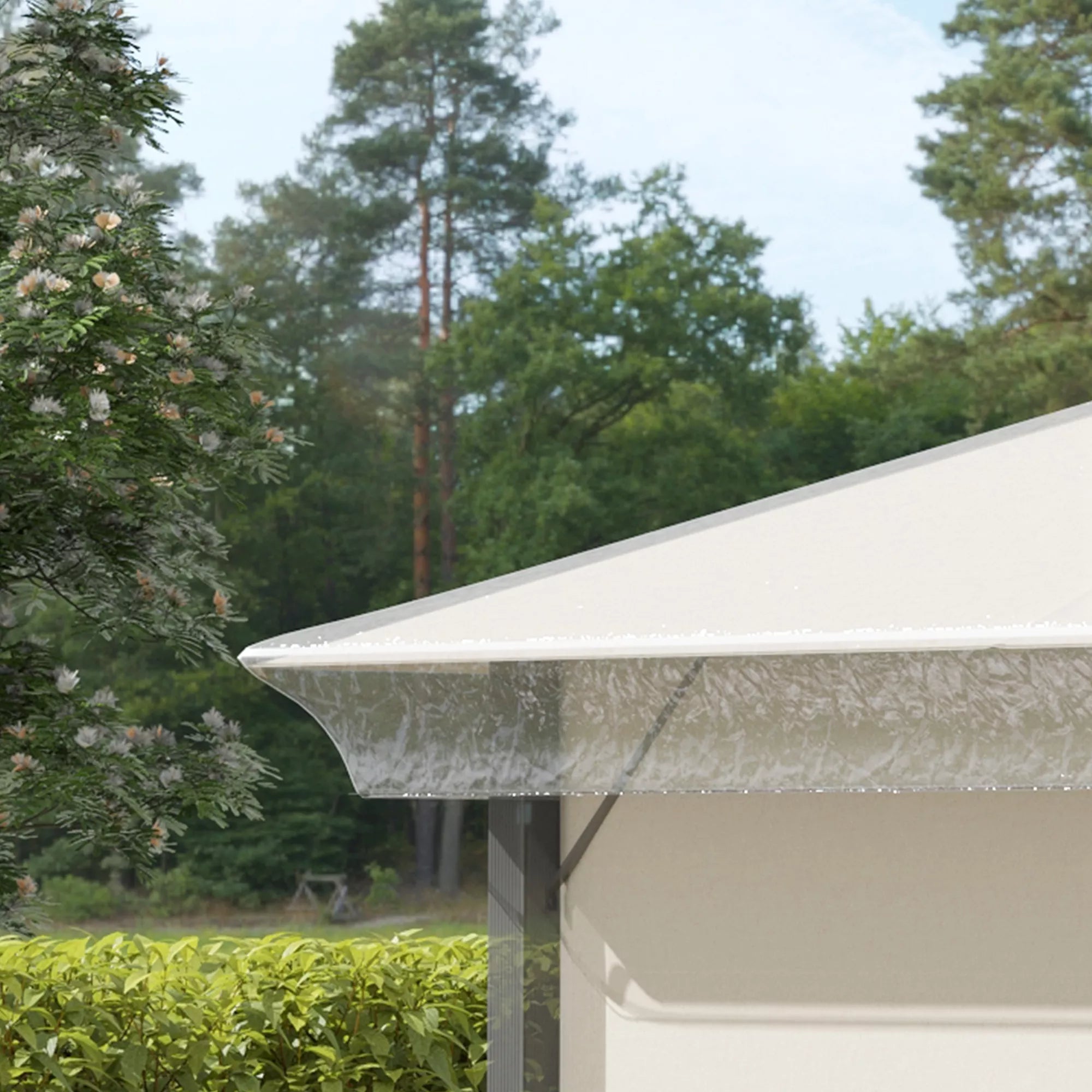 Pavilion lietaus dangtis, sodo paviljono apsauga, atspari vėjui, atspari vandeniui, plastikinė brezentinė danga, 300L x 300B x 80H cm