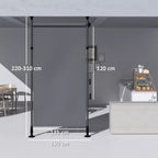 Markizės matmenų schema: aukštis ir plotis centimetrais