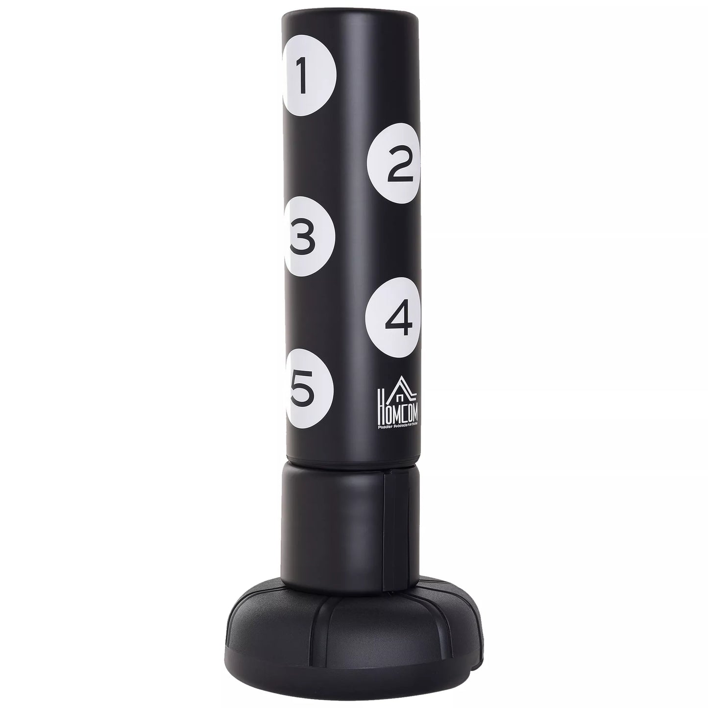 Laisvai stovintis bokso maišas su stovu ir plastiko pagalve, 176 cm, tinka profesionalams ir pradedantiesiems, juodos spalvos