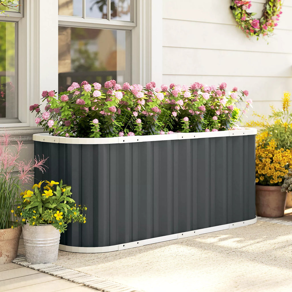 Aukšta pakelta cinkuoto plieno lysvė 61 cm gylio 136 x 53 x 61 cm – tamsiai pilka