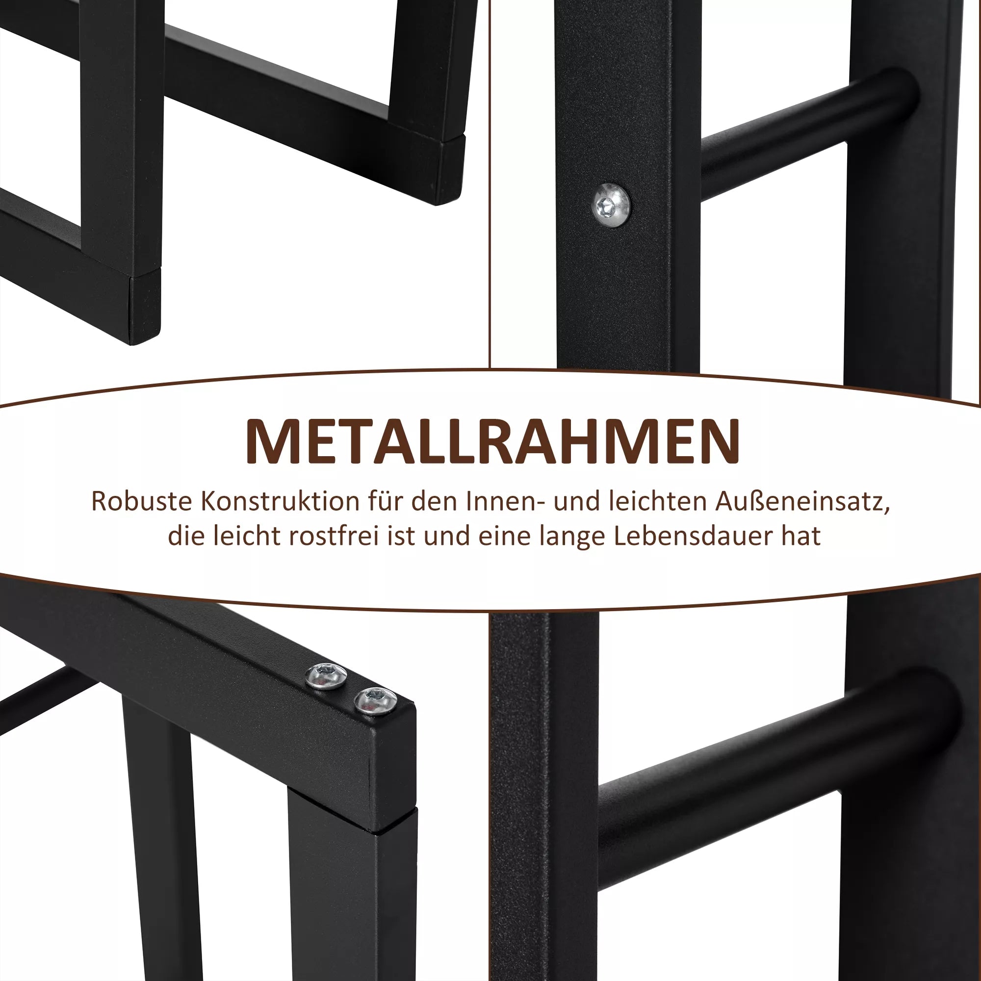 Metalinė malkų lentynėlė 60 x 25 x 100 cm Malkų lentynėlė Stiprinimo pagalba Plieninis rėmas iki 100 kg Malkų laikymo vieta Lauko medinė lentynėlė Malkų lentynėlė sodui Terasai Lauko Juoda