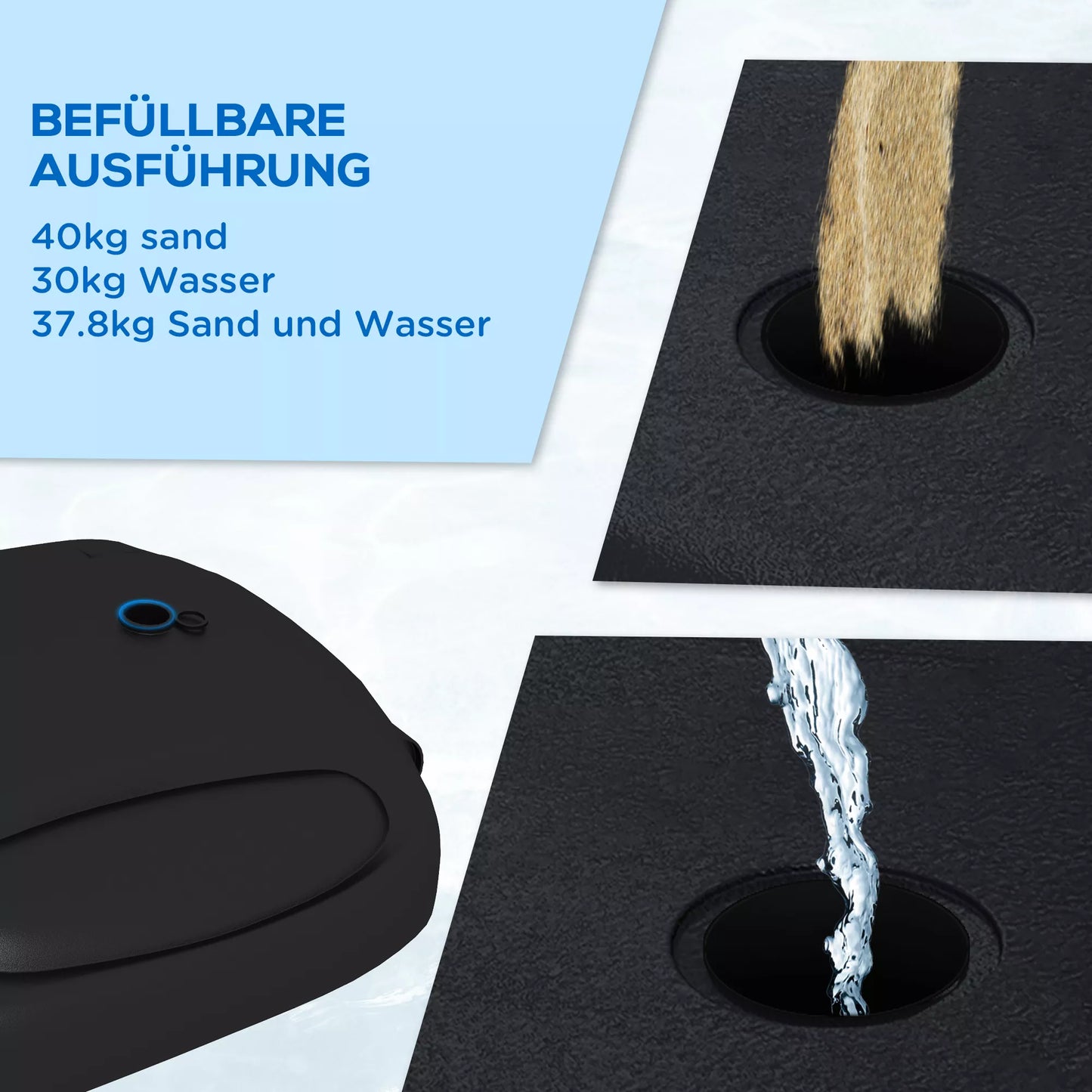 Aukščio reguliuojamas, tvirtas krepšinio stovas, 1,7–2,3 m krepšio aukštis, plieninis rėmas, juodas