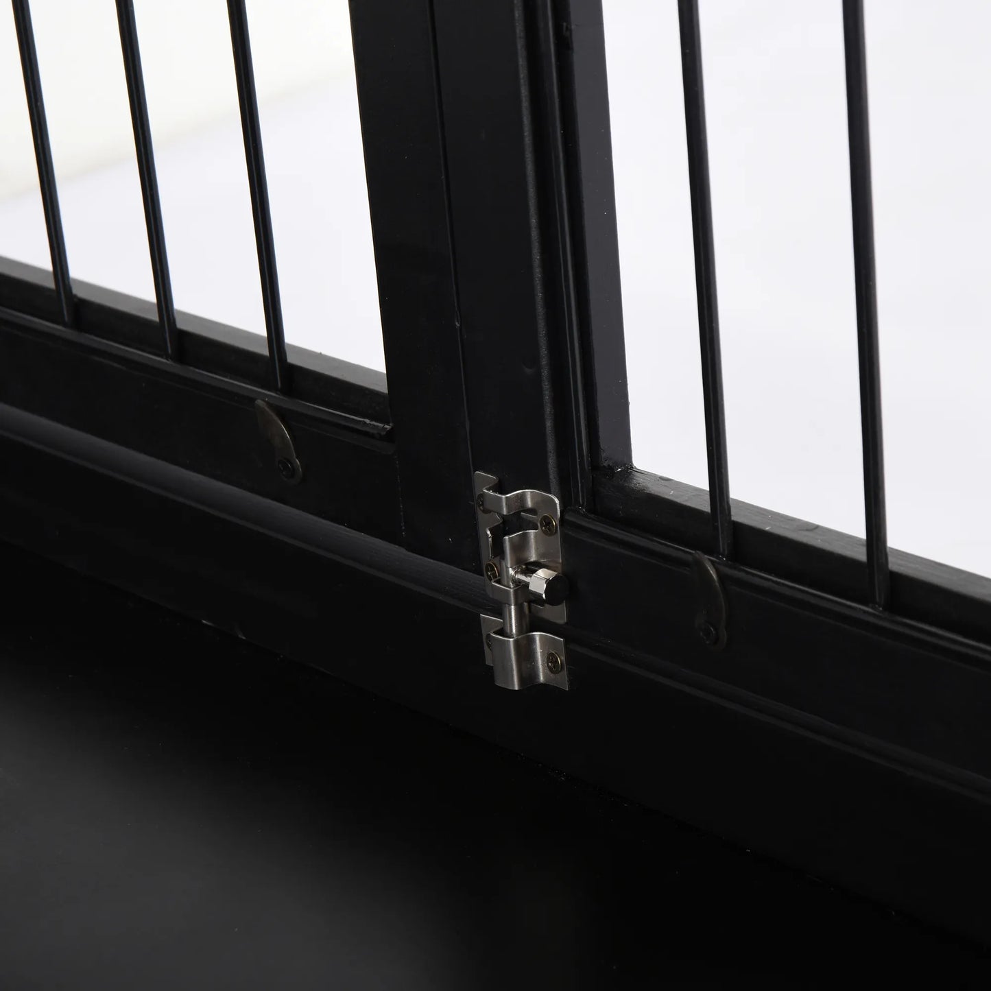 Transportavimo dėžė šunims 58,5 cm x 81 cm x 66 cm su durelėmis, MDF mediena ir geležis, 58,5 cm x 81 cm x 66 cm, Juoda