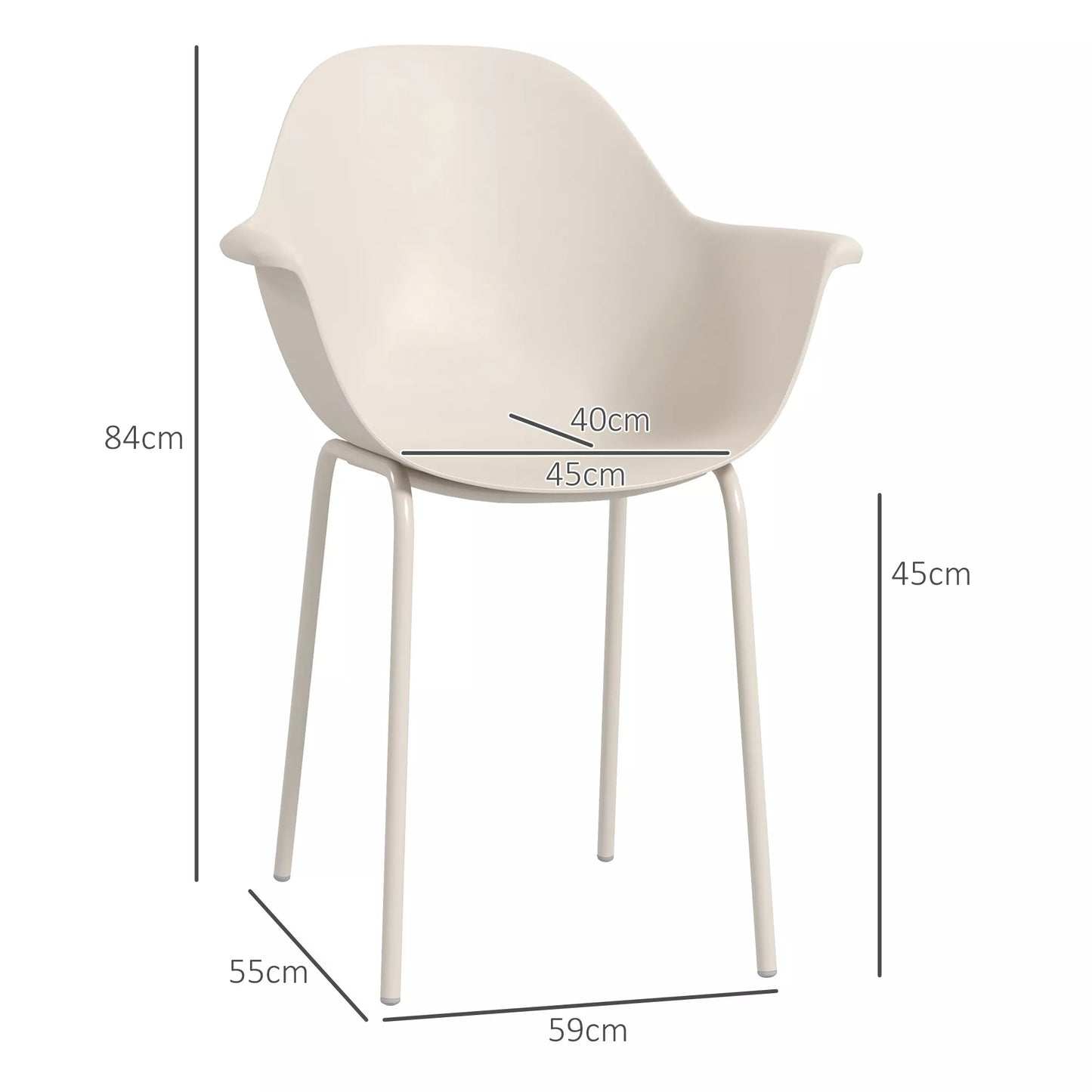 4 vnt. sodo lauko kėdžių komplektas, modernaus dizaino, 59 cm x 55 cm x 84 cm, pilkos spalvos