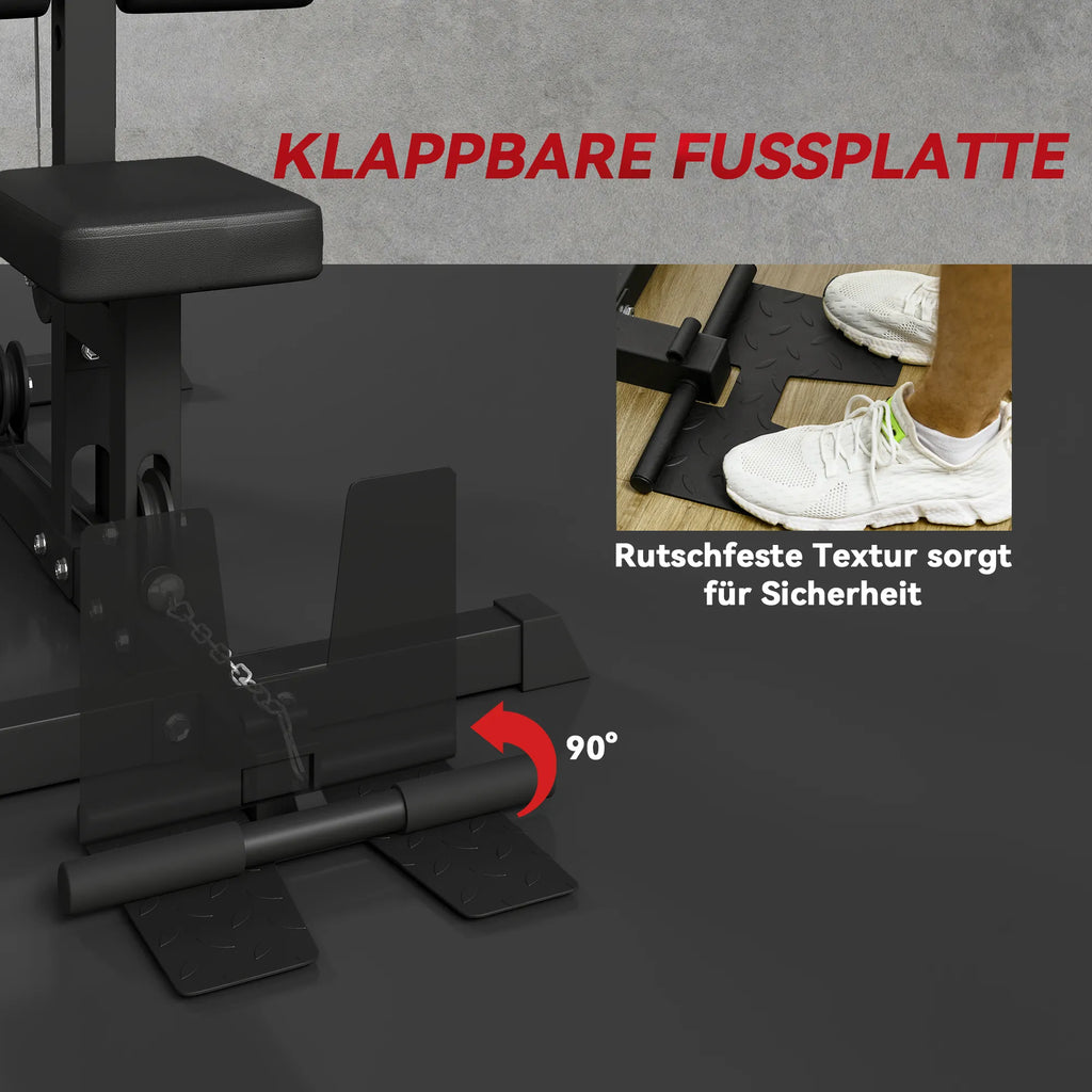 Jėgos stotis su lynų sistema, reguliuojama, iki 110 kg, juoda