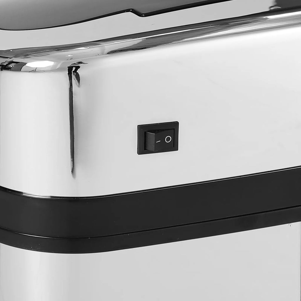 Jutiklinis šiukšlių konteineris 30 l Nerūdijančio plieno automatinis šiukšlių konteineris su judesio jutikliu, šiukšlių konteineris, šiukšlių dėžė biurui, miegamajam, virtuvei Sidabrinis