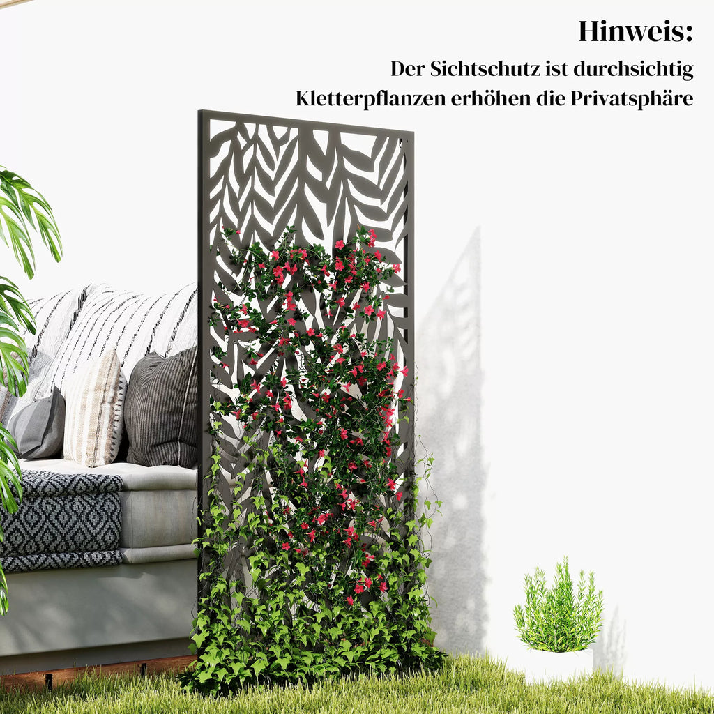 Kambario pertvara 65 x 130 cm Laisvai stovinti Pakabinama Paravent, pertvara Apsauga nuo žvilgsnių iš metalo Juoda