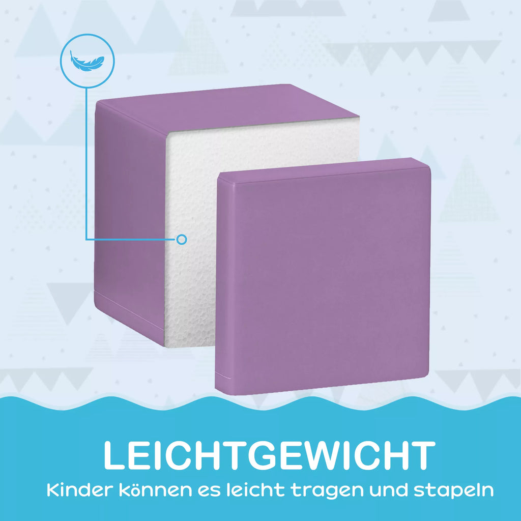 Minkšti blokai, 12 kubų, kiekvienas 20 x 20 x 20 cm, lengvai prižiūrimi, saugūs vaikams, skirti 1–3 metų vaikams, dirbtinė oda
