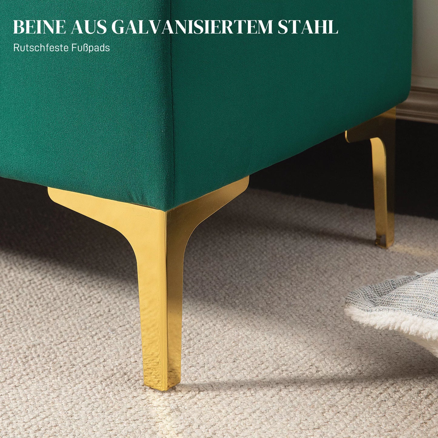 Suolas su daiktadėže, atlaikantis iki 120kg, 120x44x44,5cm, Žalias HOMCOM