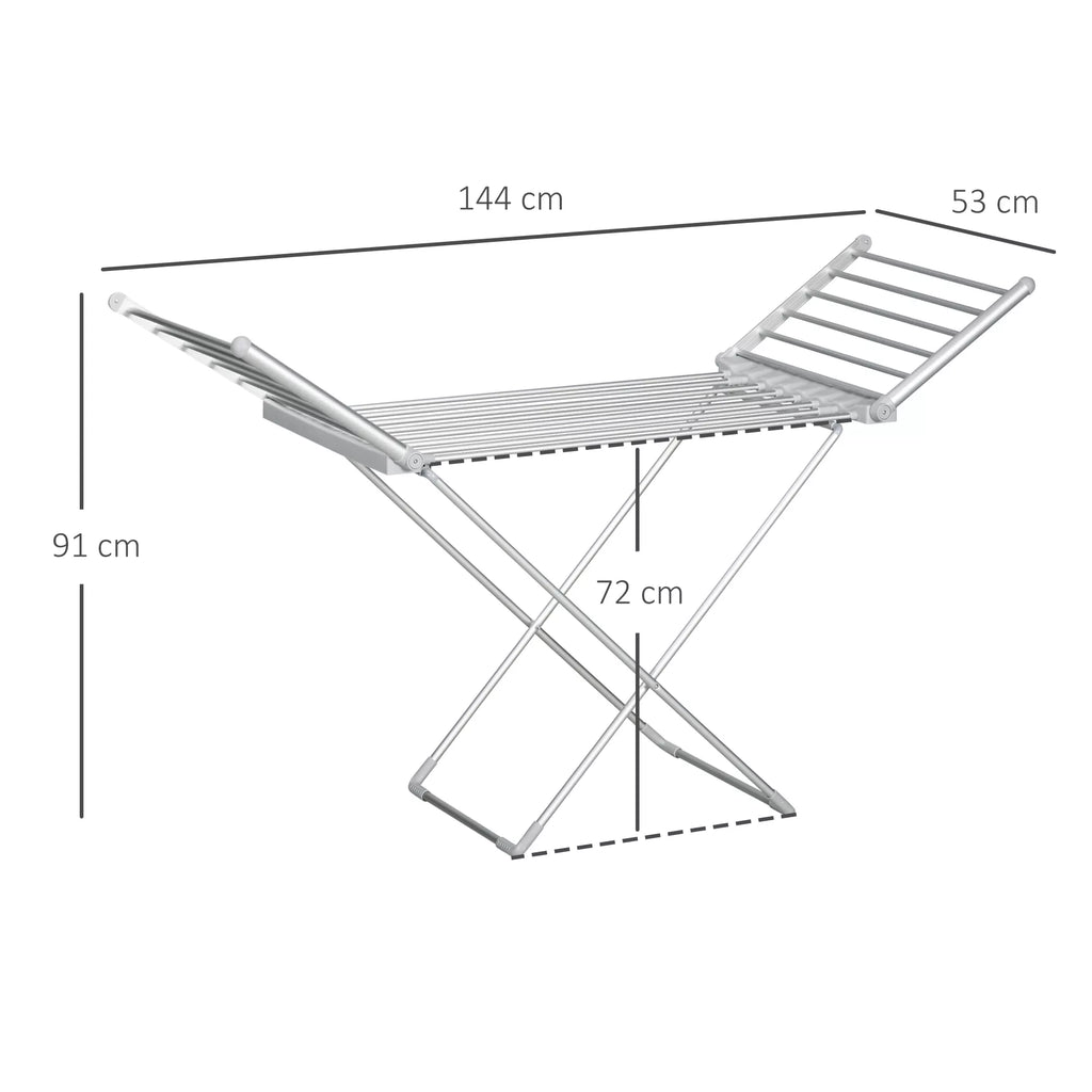 Skalbinių džiovintuvas su šildymo funkcija, 45–55 ℃, sulankstomas, 144L x 53B x 96H cm