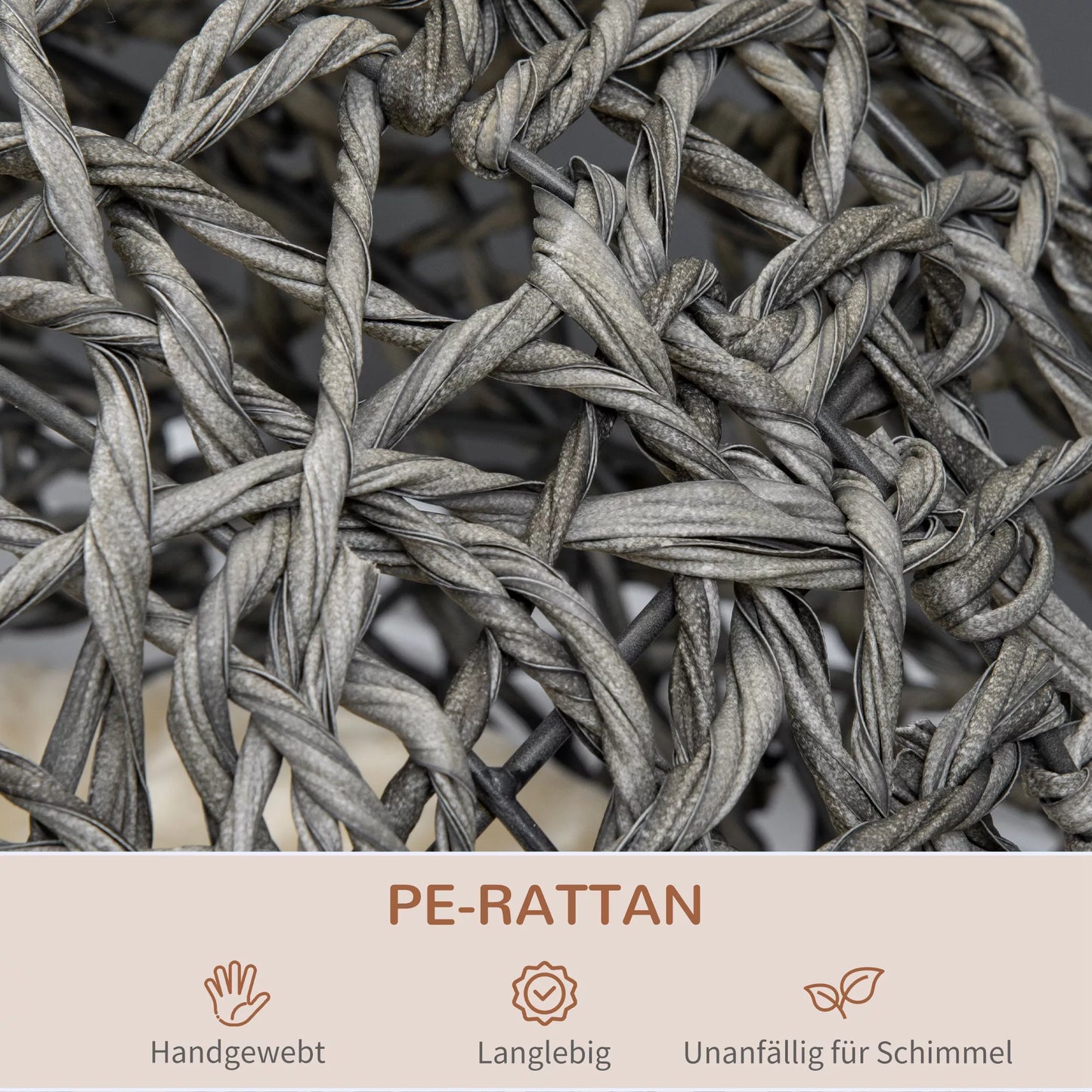 Katės namelis iš rotango su pagalvėle, katės miego vieta, katės guolis su paaukštintomis kojelėmis, sidabriškai pilkas, Ø52 x 58 cm