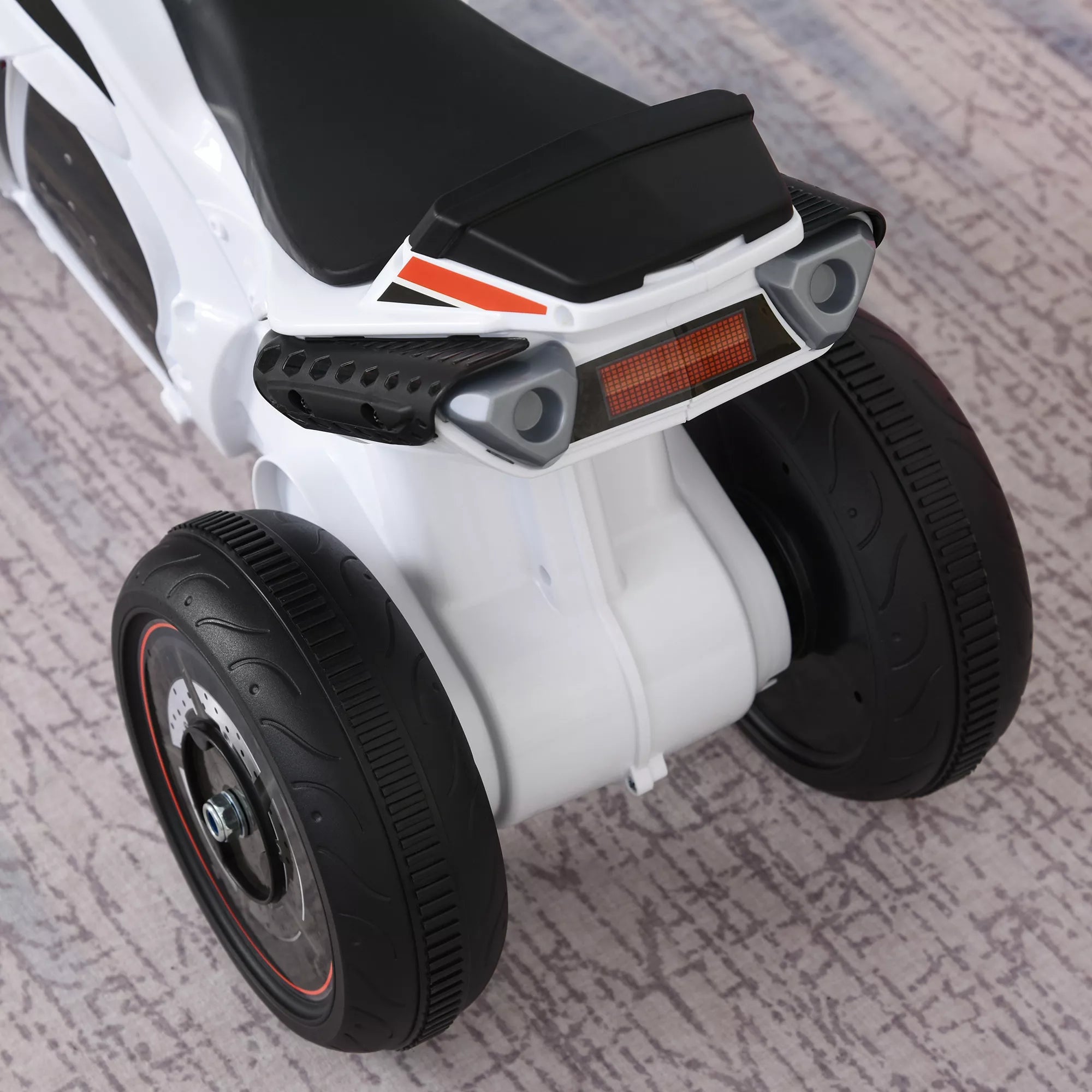 Balansinis dviratukas-motociklas vaikams nuo 18 mėn. iki 20 kg, baltai raudonas