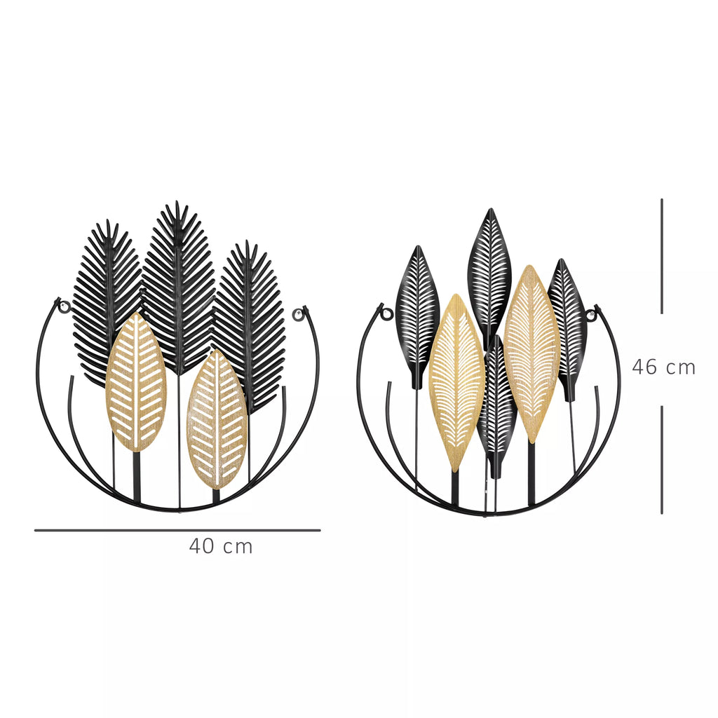 Sienų dekoracija 3D komplektas, 2 vnt., juoda ir natūrali