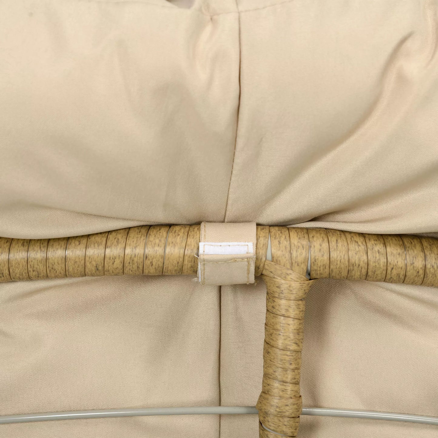 Krepšinio kėdė Rotango kėdė Lauko kėdė, boho stiliaus, atspari oro sąlygoms, 85 cm x 70 cm x 82 cm, kreminė + natūrali