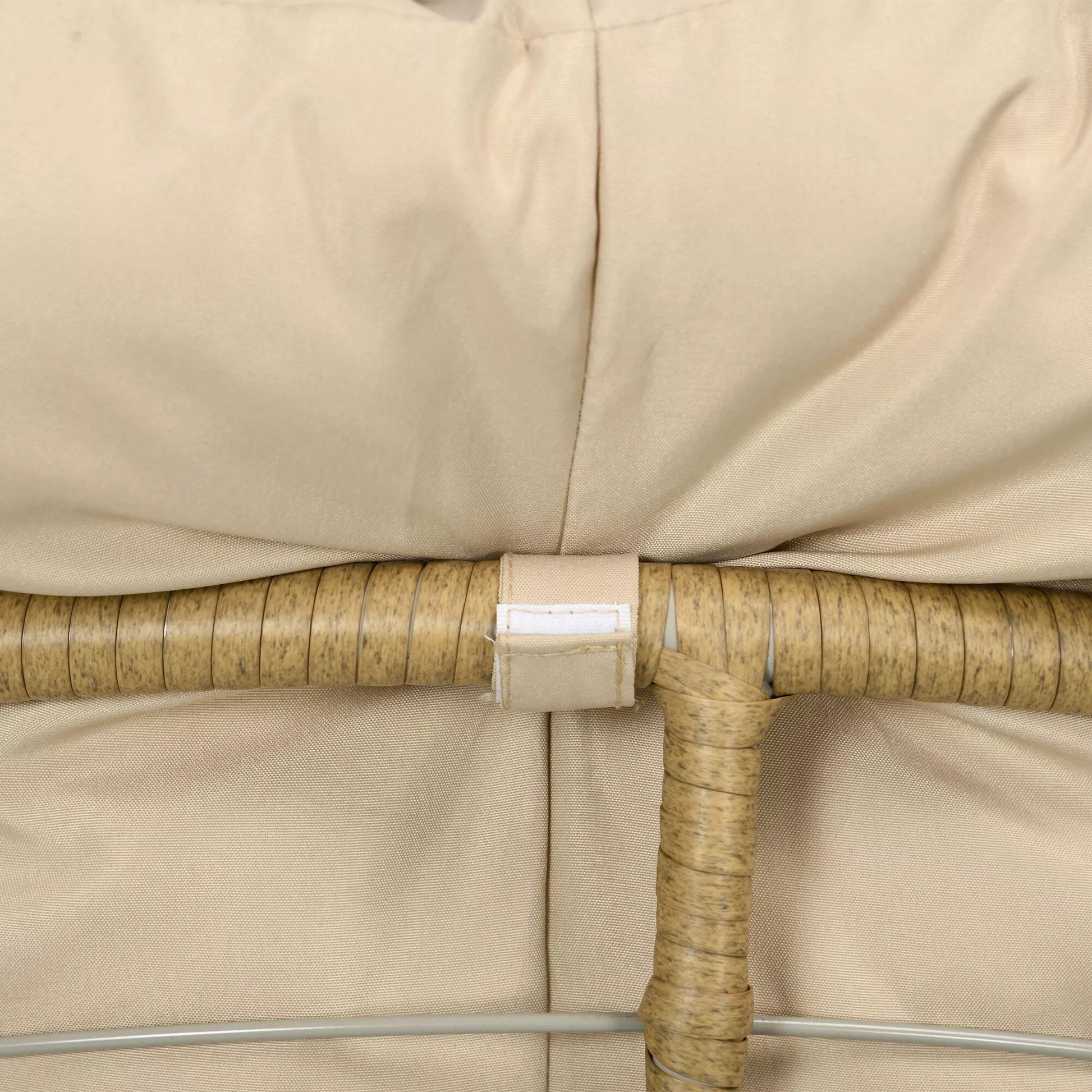 Krepšinio kėdė Rotango kėdė Lauko kėdė, boho stiliaus, atspari oro sąlygoms, 85 cm x 70 cm x 82 cm, kreminė + natūrali