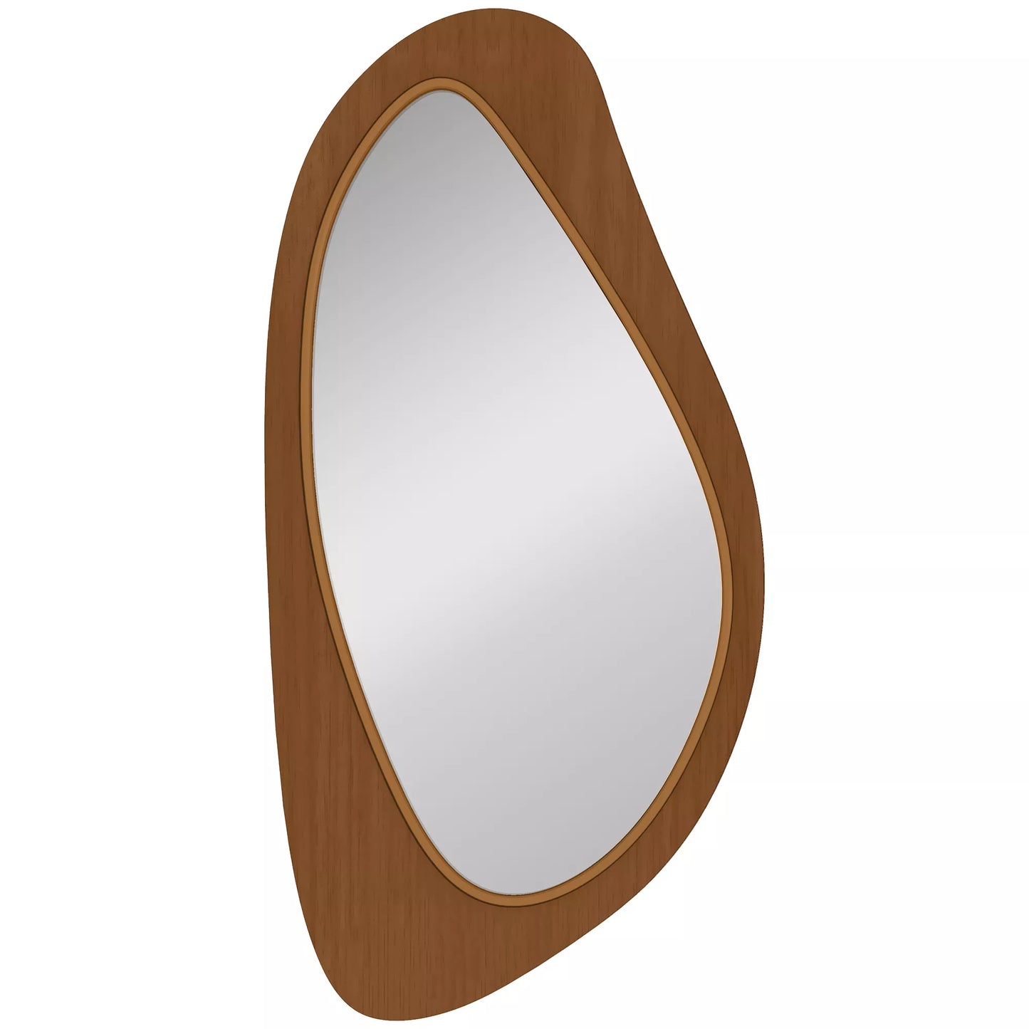 Sieninis veidrodis, veidrodis su pušies faneros rėmu miegamajam ir svetainei, stiklas ir pušies fanera, 91,5x45x3 cm, natūrali medžio spalva