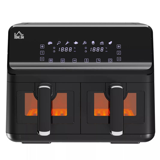 Oro keptuvė, 2 krepšeliai po 4 litrus, 8 programos, vidinis apšvietimas, laikmatis, 38,5 x 38 x 30,5 cm, juoda