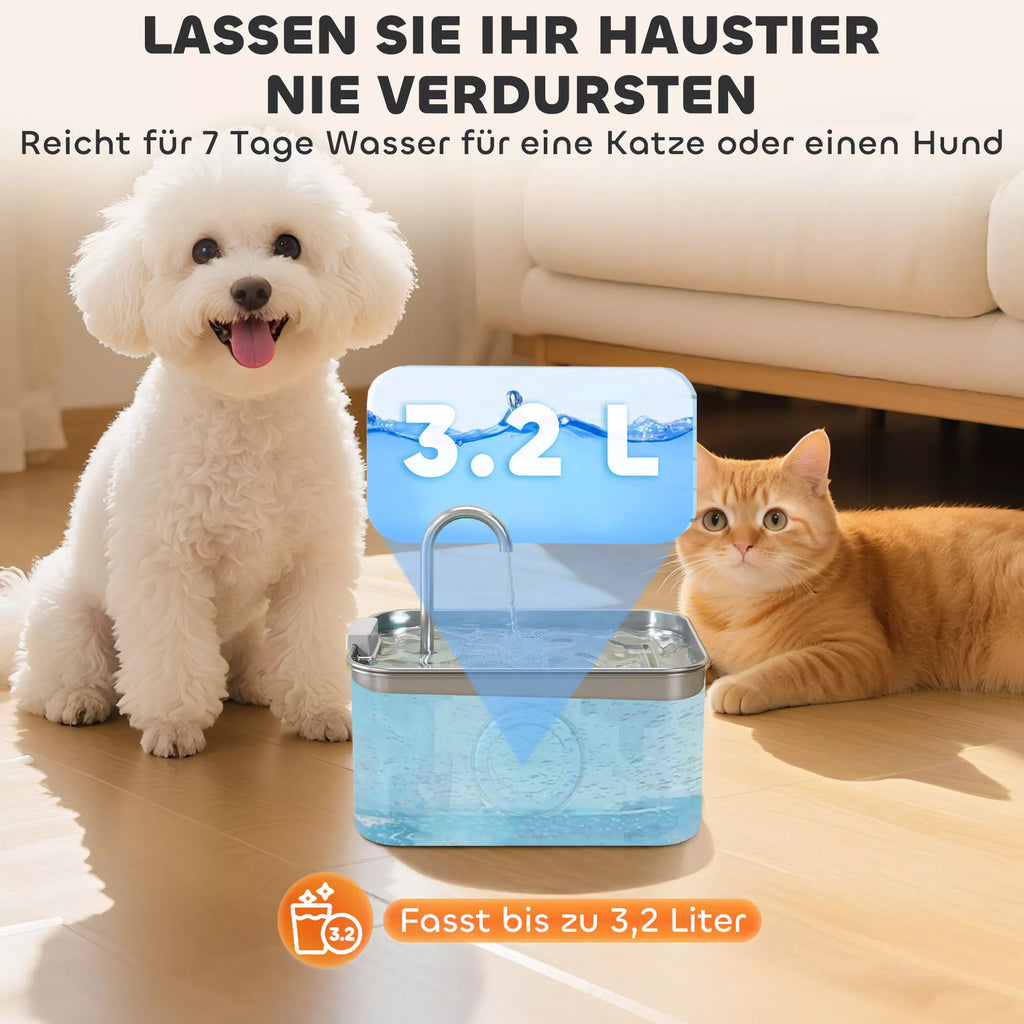 Katzenbrunnen 3,2L geriamojo vandens fontanas katėms su tyliu siurbliu ir aktyvintosios anglies filtru