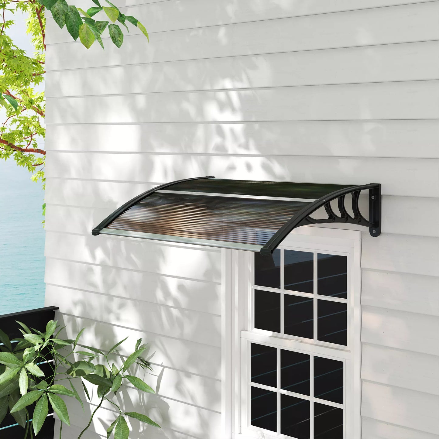 Stogelis virš durų 120 x 75 cm polikarbonatinis denginys pasviręs