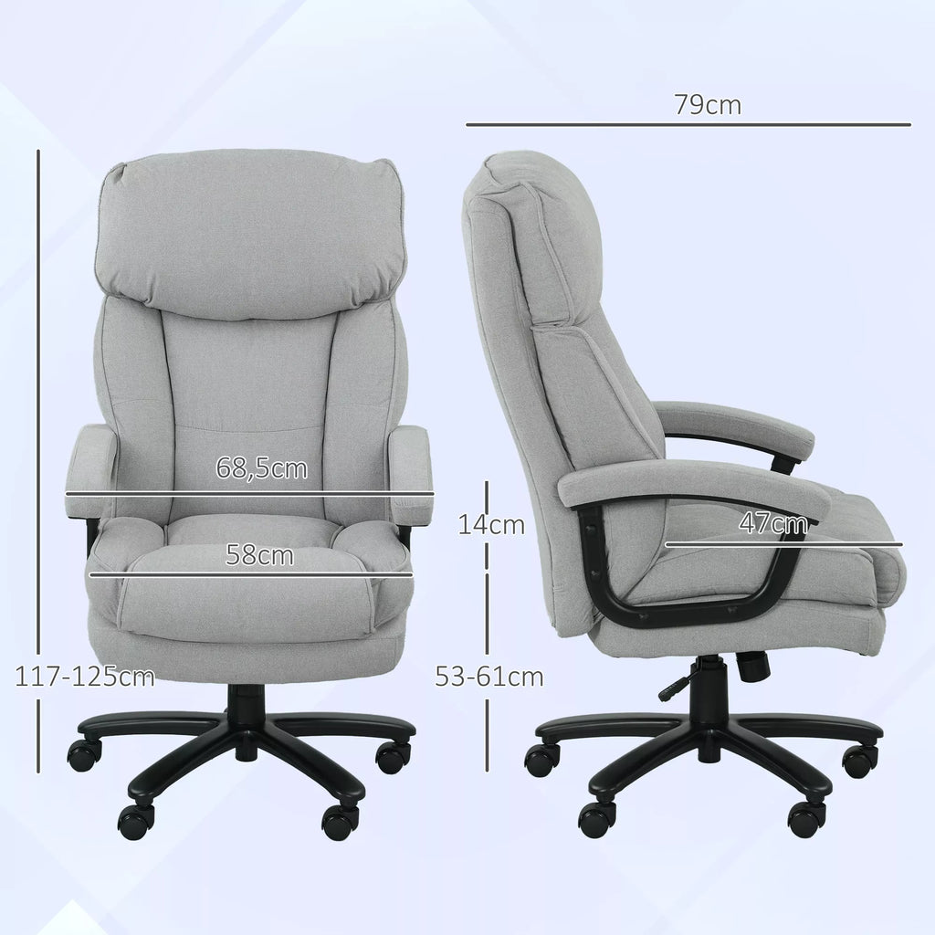 Birojo kėdė iki 200 kg su ergonomine atrama, šviesiai pilka