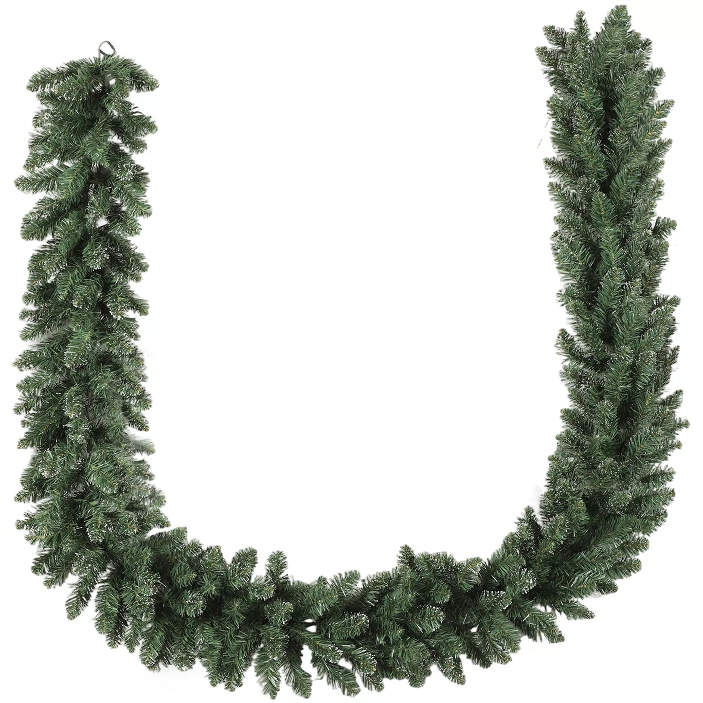 2,7 m dirbtinė Kalėdų girlianda, 216 šakelių eglutės girlianda dekoravimui, laiptams, židiniui, žalia