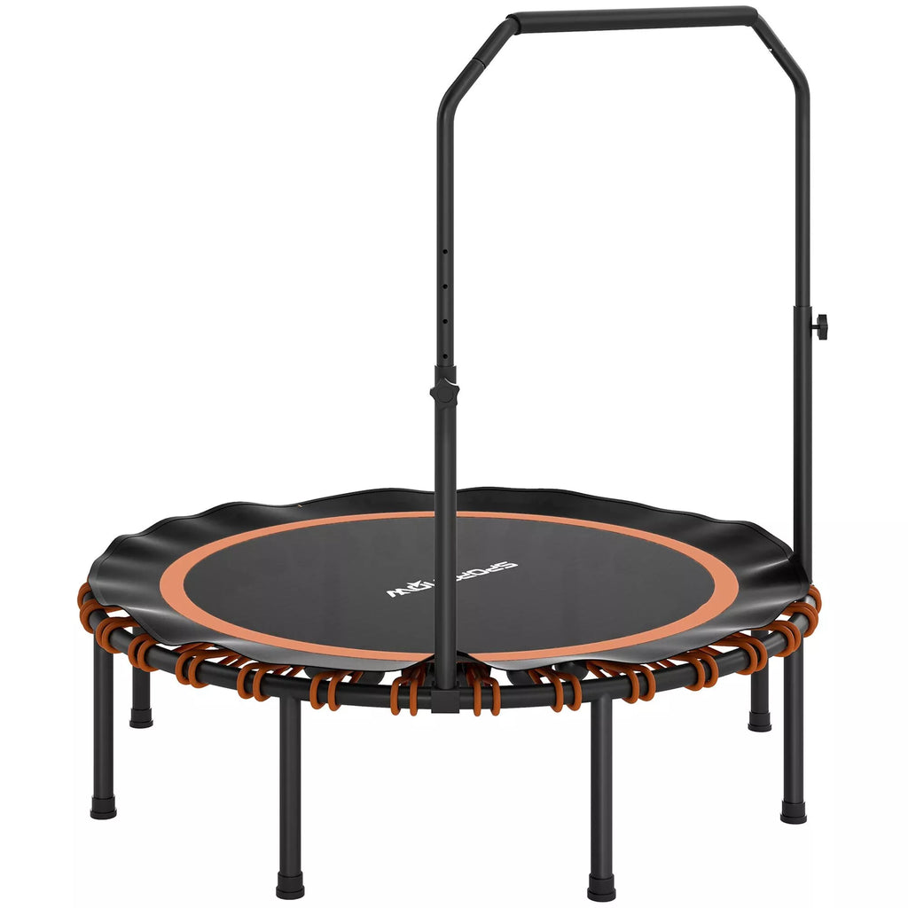 Fitneso batutas su reguliuojama rankena, 122 cm, juodas ir oranžinis