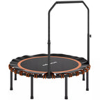 Juodas ir oranžinės fitneso batutas su reguliuojama rankena, 122 cm, priekis