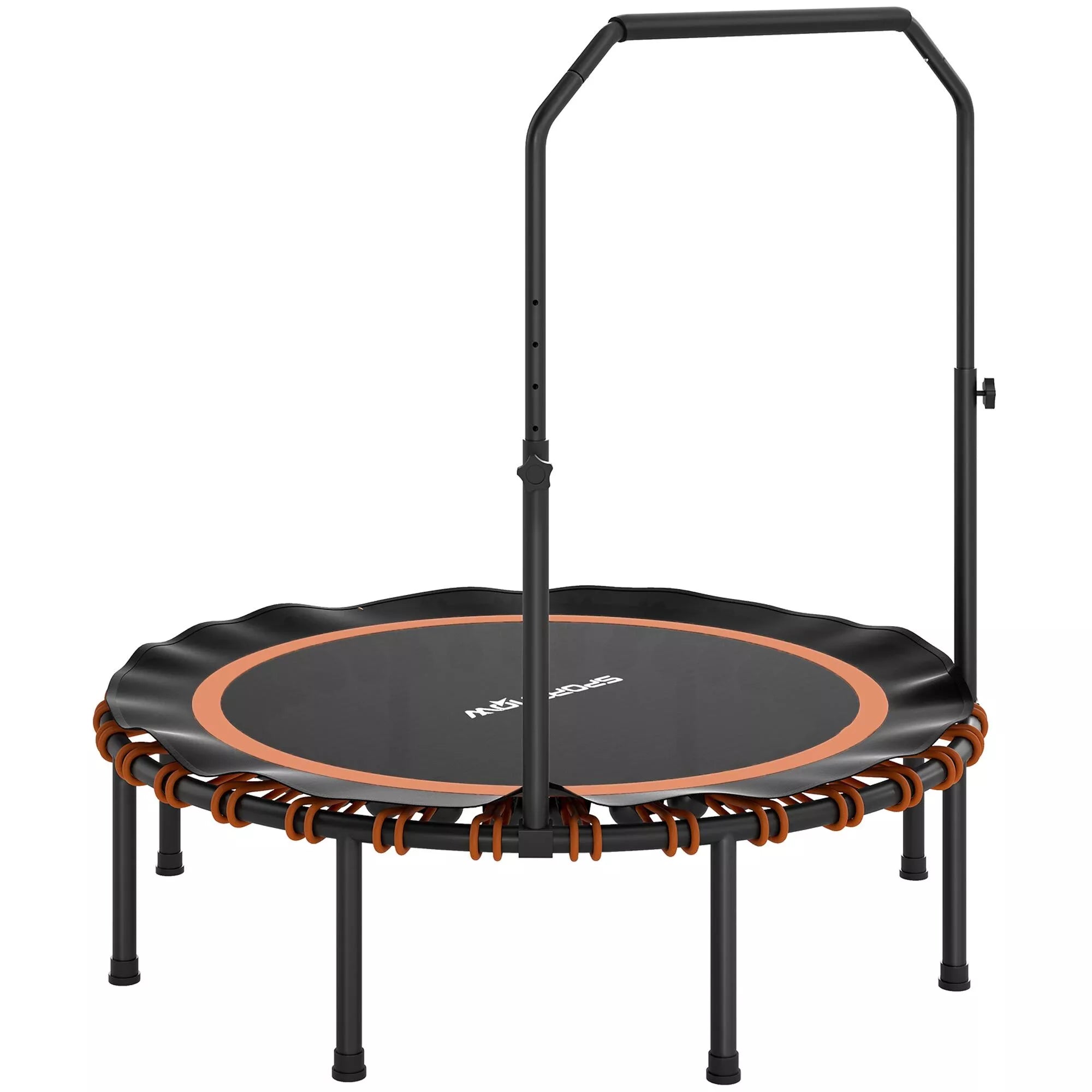 Fitneso batutas su reguliuojama rankena, 122 cm, juodas ir oranžinis