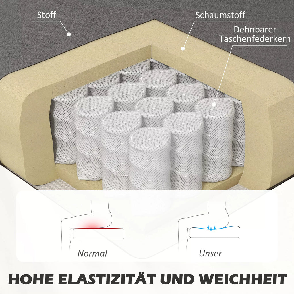 Sofa 2-vietė su medinėmis kojelėmis, 117 cm, tamsiai pilka