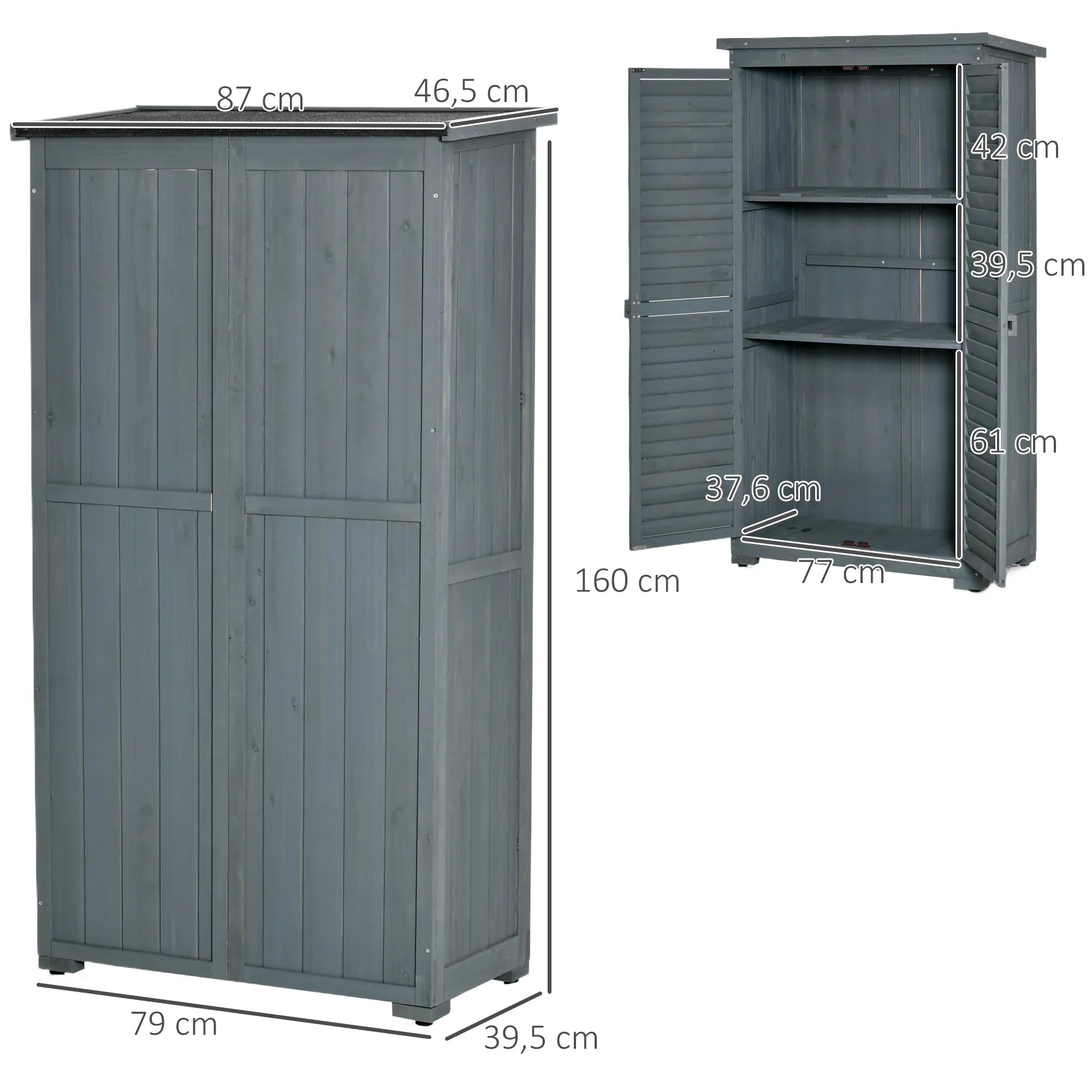Sodo spintelė įrankiams 87x46,5x160 cm, pilka