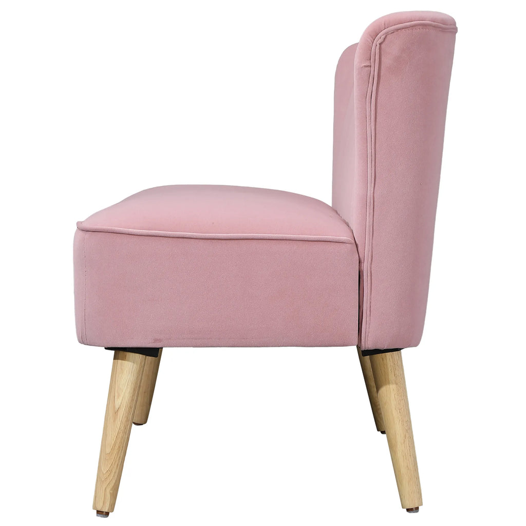 2 vietų audinio sofa, minkšta sofa, dvivietė sofa, sėdėjimo baldas, poilsio sofa, mediena, rausvo aksomo tipo poliesteris, putplastis, rožinė, 117 x 56,5 x 77 cm