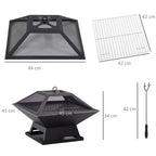 Ugnies dubens schema su matmenimis 45, 44, 42 ir 34 cm