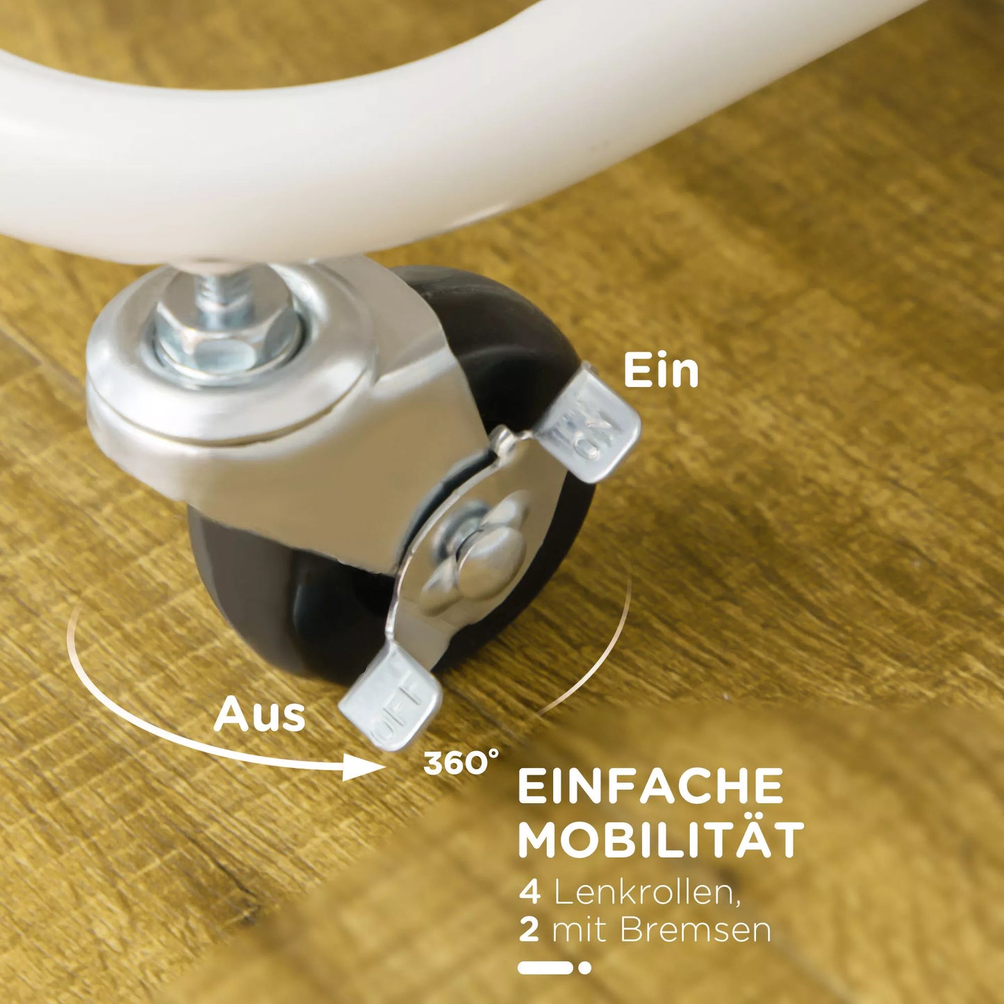 Ratinis vežimėlis, serviso vežimėlis, 3 laikymo krepšeliai, 3 pakabinamos dėžutės, 4 kabliukai, metalinis rėmas, 42 x 38 x 86,5 cm, balta