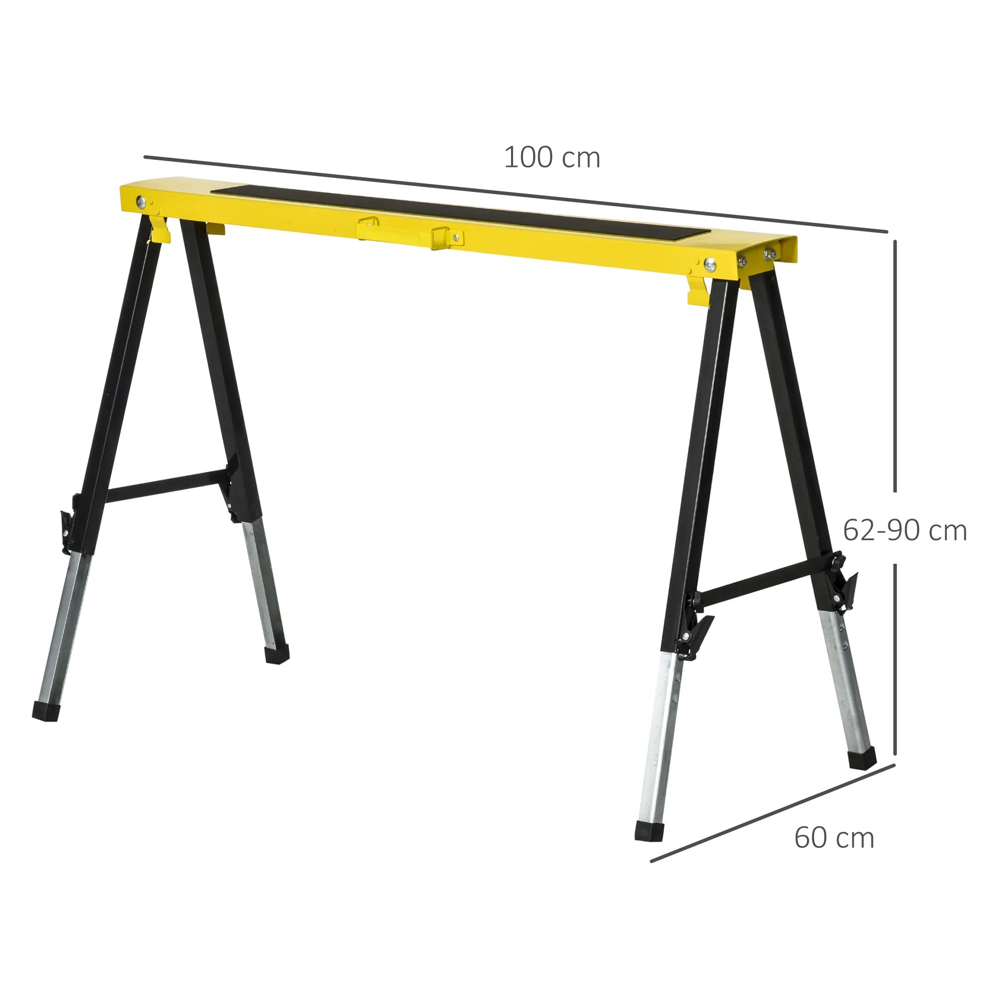 Ožys pjaustymui sulankstomas, reguliuojamas 100 x 49 x 62-90 cm, 2 vnt., geltonas