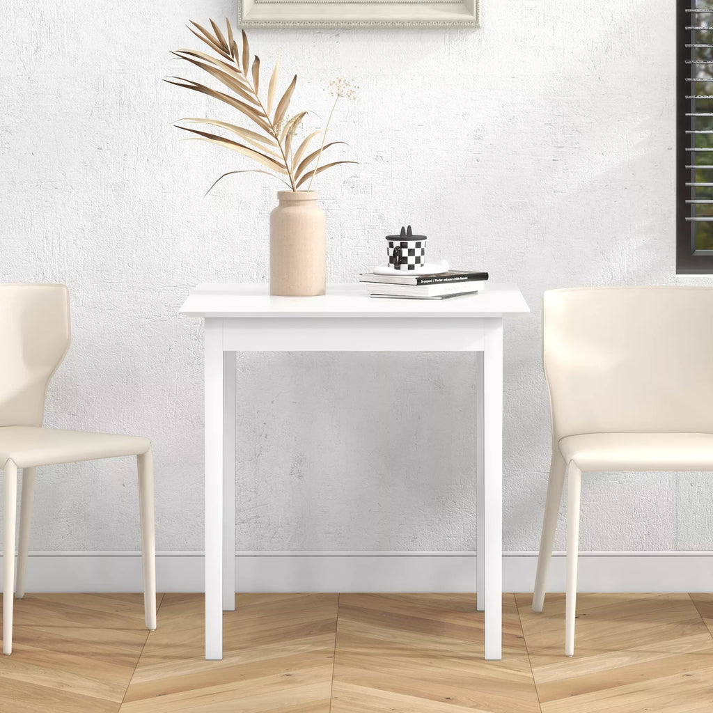 HOMCOM Virtuvės ir valgomojo stalas, kvadratinis, modernaus dizaino, 75 cm x 75 cm x 76 cm, baltas
