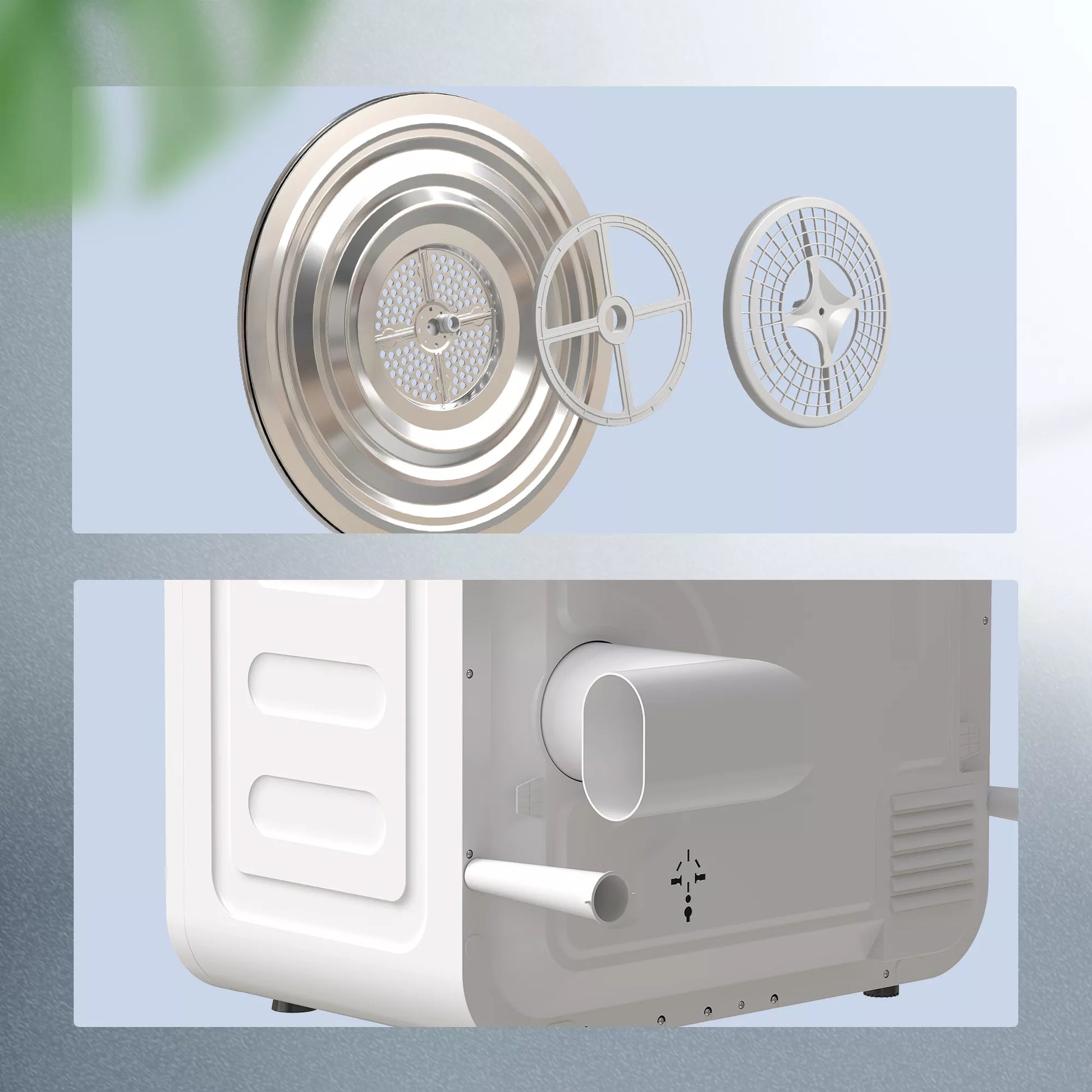 4 kg skalbinių džiovintuvas, kompaktiškas dizainas, 5 režimai, laikmatis, balta+juoda