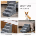 Schema su laiptų naudojimu prie sofos, palangės ir lovos