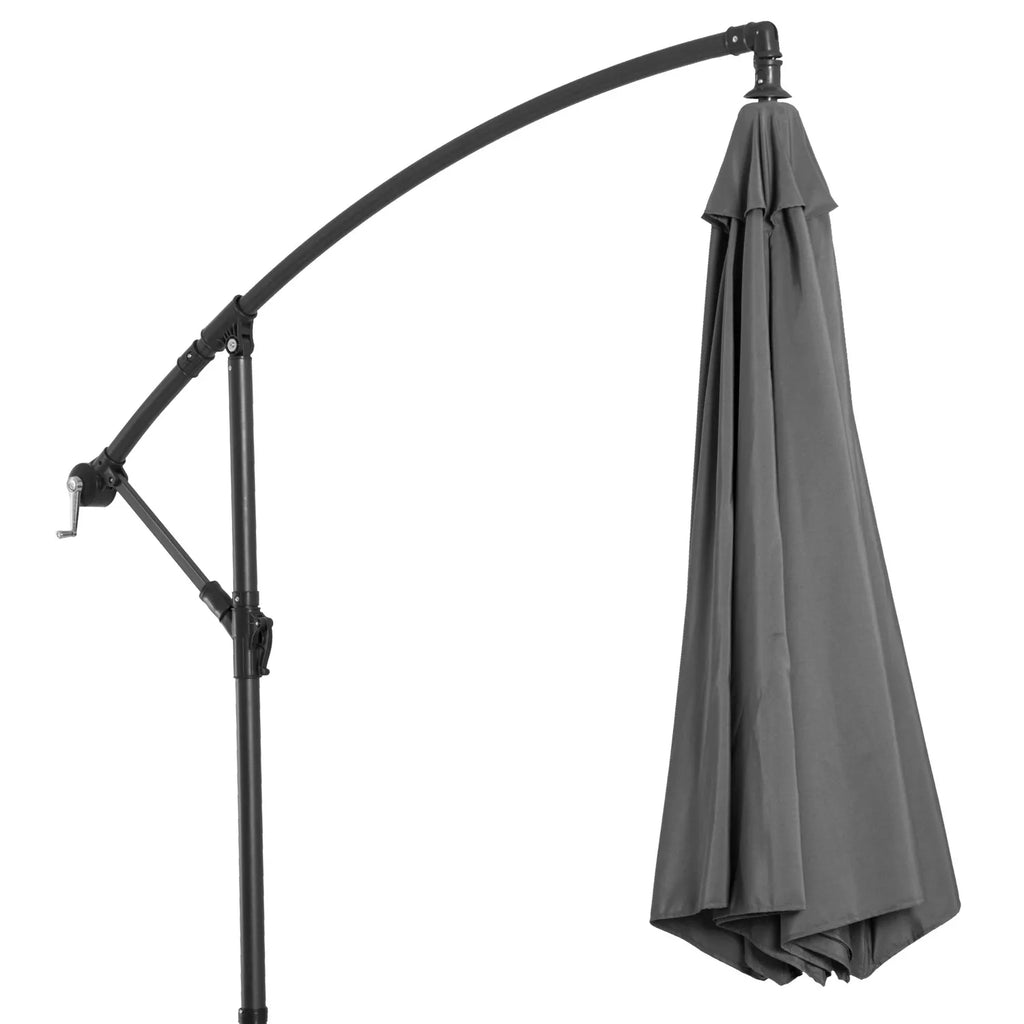 Skėtis su rankine rankena Atsparus oro sąlygoms  2,95 m x 2,95 m x 2,45 m Poliesteris Plienas Juodas