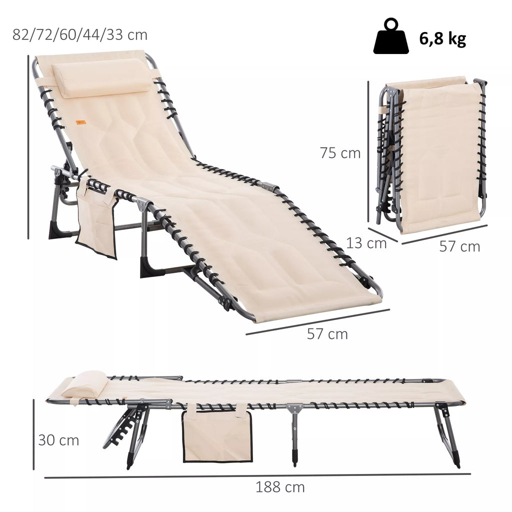 Gulto matmenų schema: ilgis 188 cm, plotis 57 cm, sulankstyto dydžio 75x57x13 cm, svoris 6,8 kg