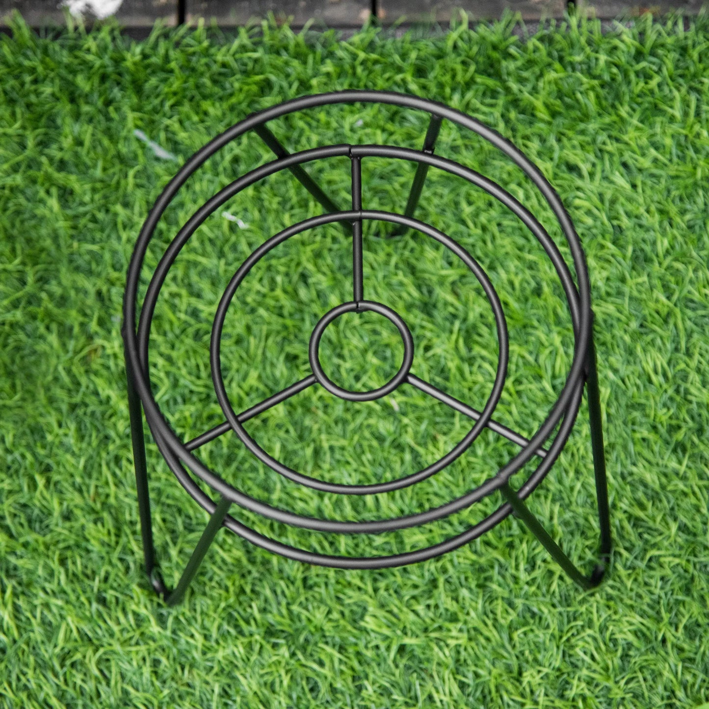 Metaliniai augalų stovai 3 vnt. komplektas, gėlių stovai, vazonų laikikliai, juodi, skirti vazonams iki Ø16 cm