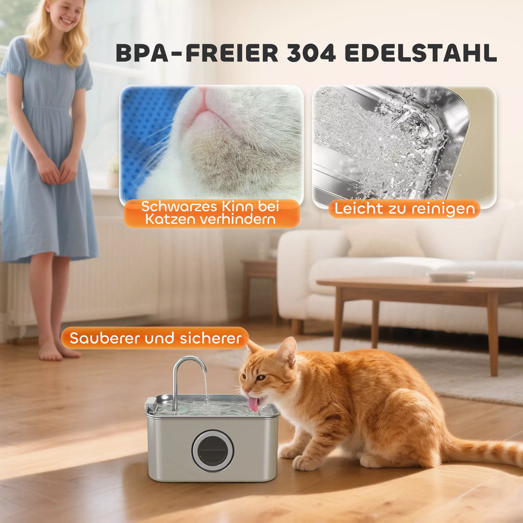 Katzenbrunnen 3,2L geriamojo vandens fontanas katėms su tyliu siurbliu ir aktyvintosios anglies filtru