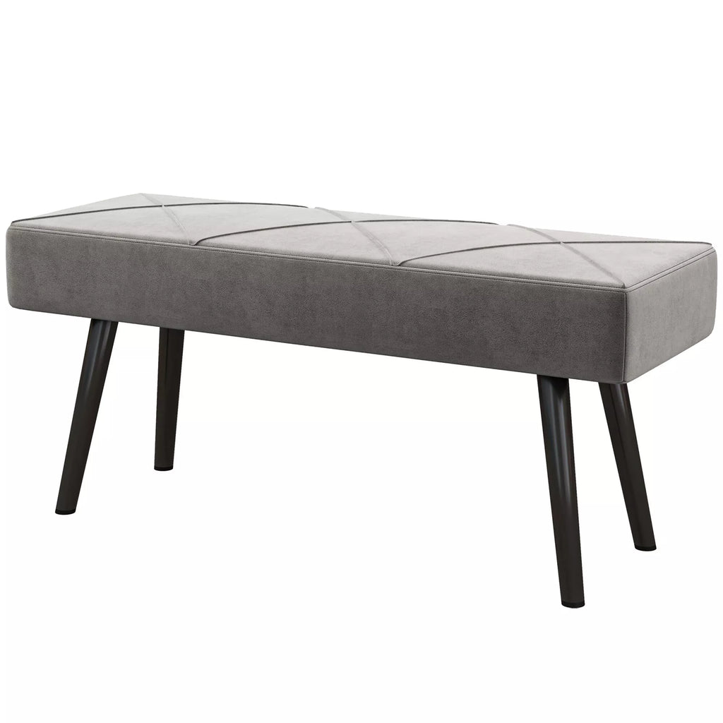 Sėdimoji sofa, minkšta sofa, lovos sofa, aksomo išvaizda, 100 x 36 x 45 cm, pilka