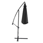 Kabančioji sodo skėtis, 280 cm, su stovu, juoda