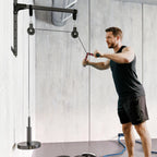 Kabelinis treniruoklis su skriemulių sistema, iki 100 kg, juodas