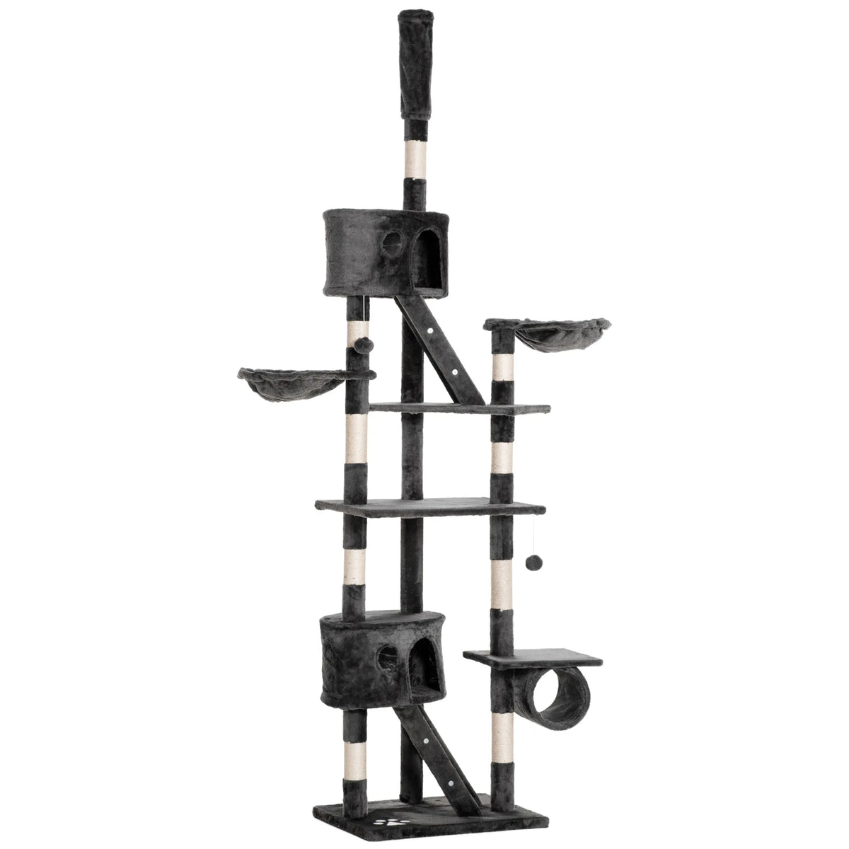 Kačių draskyklė nuo lubų iki grindų 240-260 cm, tamsiai pilka